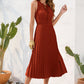 Swiss Dot Tie Neck Sleeveless Dress