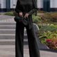 V-Neck Long Sleeve Top and Drawstring Pants Sweater Set