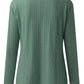 Decorative Button Round Neck Long Sleeve Top