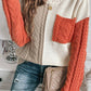 Color Block Round Neck Long Sleeve Sweater