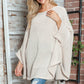 Round Neck Batwing Sleeve Sweater