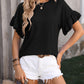 Ruffled Round Neck Short Sleeve Top