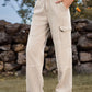 High Waist Cargo Straight Jeans