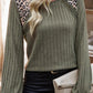 Leopard Round Neck Long Sleeve T-Shirt