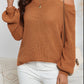 Cutout Back Cold Shoulder Long Sleeve Sweater