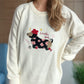 Puppy Round Neck Raglan Sleeve Sweater