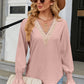 V-Neck Flounce Sleeve T-Shirt