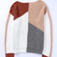 Color Block Drop Shoulder Long Sleeve Sweater