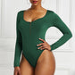 Half Zip Scoop Neck Long Sleeve Bodysuit