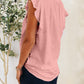 Ruffled Notched Cap Sleeve T-Shirt