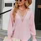 V-Neck Flounce Sleeve T-Shirt