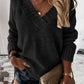 V-Neck Dropped Shoulder Sweater