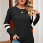 Striped Heathered Round Neck T-Shirt