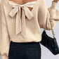 Tied Back V-Neck Long Sleeve Sweater