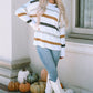 Striped Round Neck Dropped Shoulder Sweater