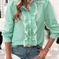 Textured Lace Detail Long Sleeve Shirt