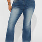 Pocketed Buttoned Straight Jeans