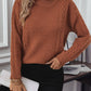 Cable-Knit Mock Neck Long Sleeve Sweater