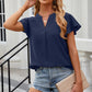 Notched Cap Sleeve T-Shirt