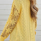 Openwork Round Neck Long Sleeve Sweater