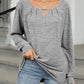 Cutout Round Neck Long Sleeve T-Shirt