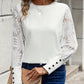 Round Neck Lace Long Sleeve Top