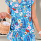 Tiered Floral Cap Sleeve Dress