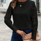 Round Neck Lace Long Sleeve Top