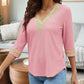 V-Neck Eyelet Blouse