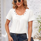 Decorative Button Scoop Neck T-Shirt