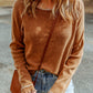 Long Raglan Sleeve Round Neck Top