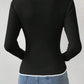 Contrast Trim Long Sleeve Knit Top