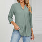 Eyelet Three-Quarter Sleeve Blouse