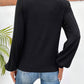 Contrast V-Neck Long Sleeve T-Shirt