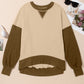 Contrast Round Neck Long Sleeve Sweatshirt