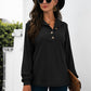 Half Button Long Sleeve T-Shirt