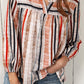 Multicolored Stripe Notched Neck Top