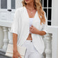 Eyelet Open Front Half Sleeve Cardigan