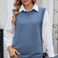 Buttoned Round Neck Sweater Vest