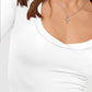 Scoop Neck Long Sleeve Cropped T-Shirt