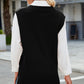 Side Slit V-Neck Sweater Vest