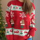 Christmas Element Round Neck Long Sleeve Sweater