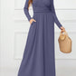 Pocketed Surplice Long Sleeve Maxi Dress