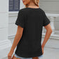 Eyelet V-Neck Short Sleeve T-Shirt
