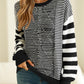 Striped Round Neck Dropped Shoulder Sweater