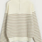 Striped Half Zip Long Sleeve Sweater