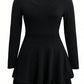 Plus Size Layered V-Neck Long Sleeve Mini Dress