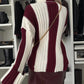 Striped Turtleneck Dropped Shoulder Sweater