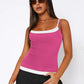 Faux Layered Square Neck Cropped Cami