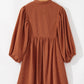 Corduroy Quarter Snap Three-Quarter Sleeve Dress